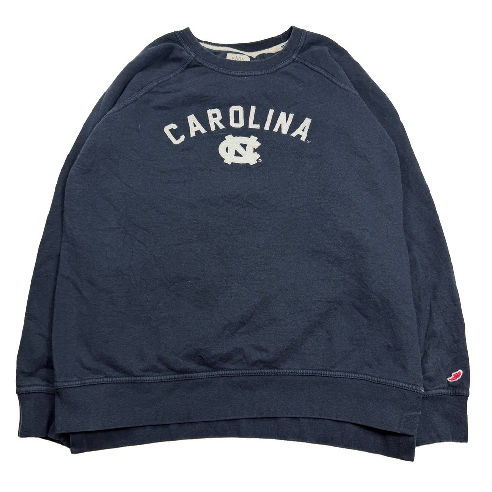 University Of North Carolina Logo Embroidered Logo Sweatshirt Women's Large Navy